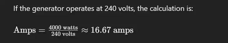 4000 watt generator